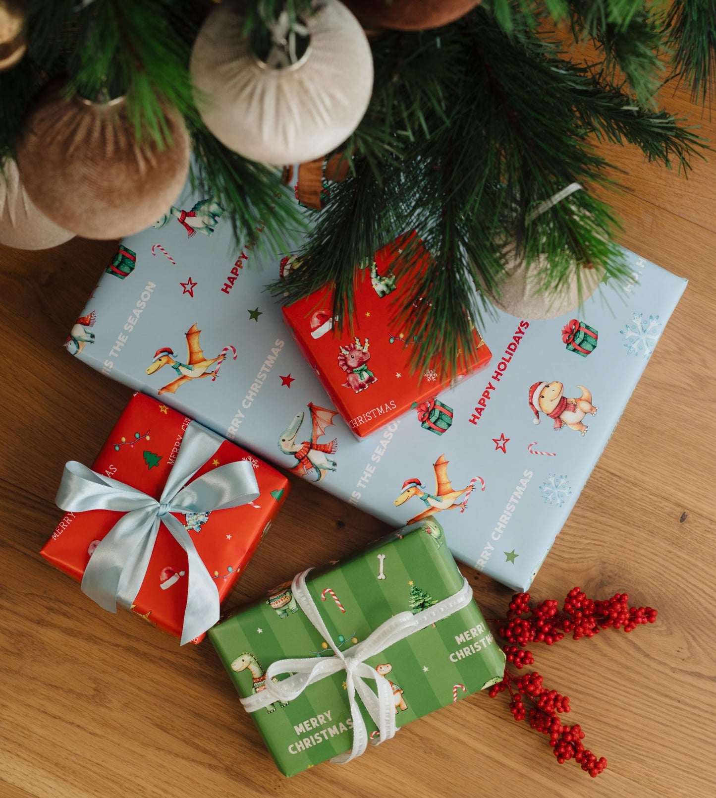 ZICOTO Beautiful Christmas Wrapping Paper Roll Set - Cute Set of 3 Quality Rolls With Lovely Designs for Girls and Boys Gifts- Add a Touch of Magic to Every Kids Gift You Wrap - 17 x 120 in