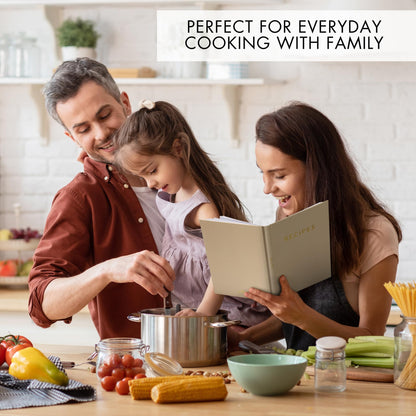 ZICOTO Aesthetic Blank Recipe Book with Waterproof Cover - The Perfect Recipe Notebook To Write In Your Own Recipes - Beautiful Blank Cookbook to Organize Your Recipes