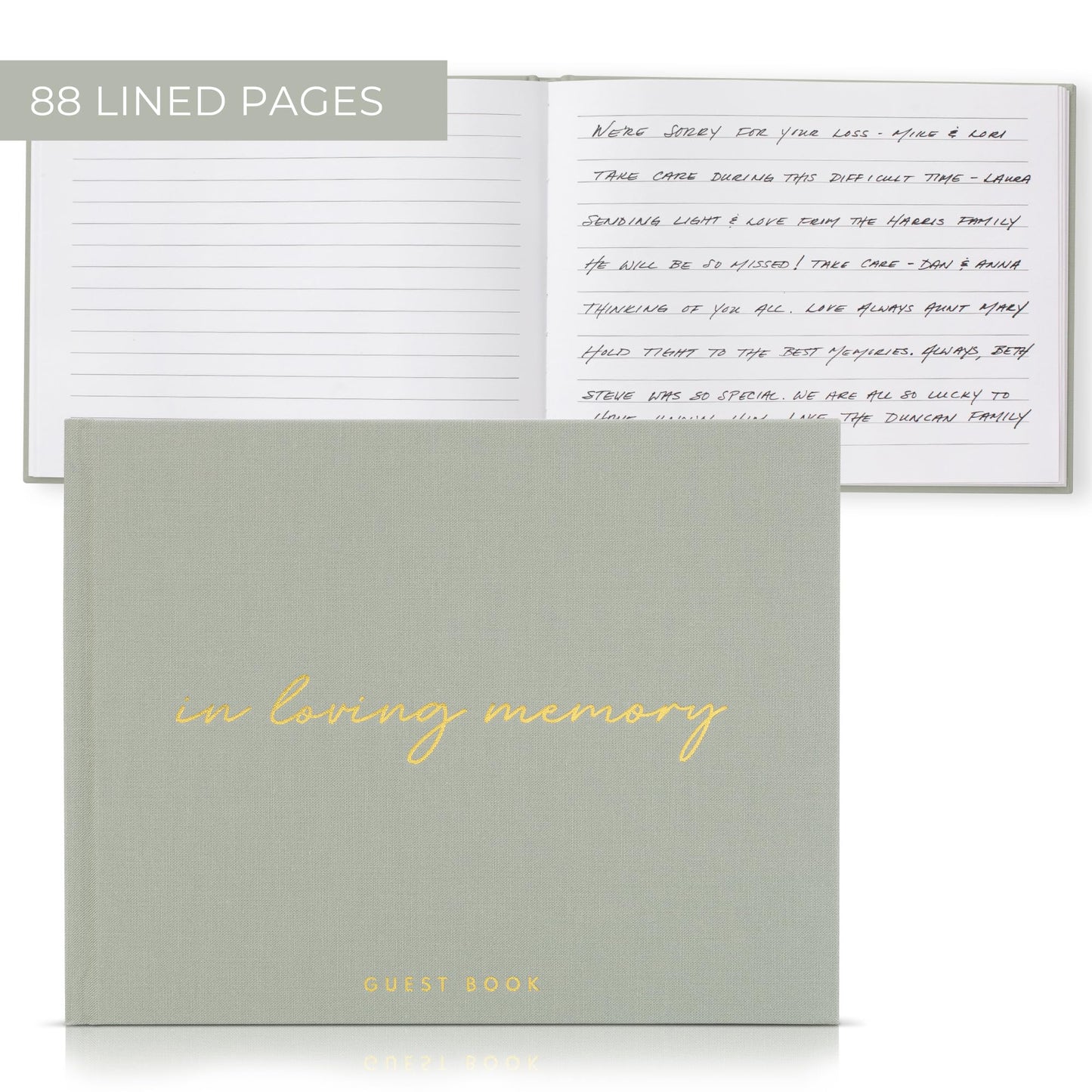 ZICOTO Beautiful Linen Funeral Guest Book for The Celebration of Life - The Perfect in Loving Memory Book with Ample Space to Sign in for Guests - Premium Craftsmanship for Honoring Loved Ones