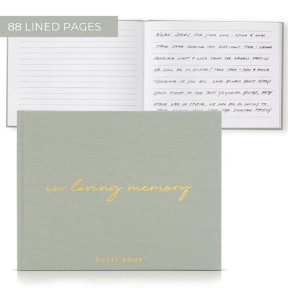 ZICOTO Beautiful Linen Funeral Guest Book for The Celebration of Life - The Perfect in Loving Memory Book with Ample Space to Sign in for Guests - Premium Craftsmanship for Honoring Loved Ones