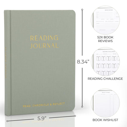 ZICOTO Beautiful Reading Journal for Book Lovers - Linen Hard Cover Book Makes a Great Gift for Readers - The Perfect Tracker with Reading Log & Review Pages For Keeping Notes on Your Favorite Books
