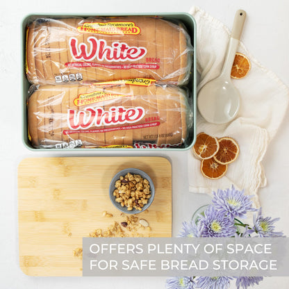 Beautiful Bread Box With Wooden Lid For Your Kitchen Countertop - Spacious Container Perfectly Stores Your Homemade Bread, English Muffins & Bagels - Quality Cutting Board Lid Keeps Bread Fresh