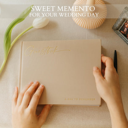 ZICOTO Beautiful Wedding Guest Book for Your Wedding Reception - Simply Elegant Guestbook to Sign in and Add Polaroid Photos - The Perfect Baby Shower Guest Book for The Special Day