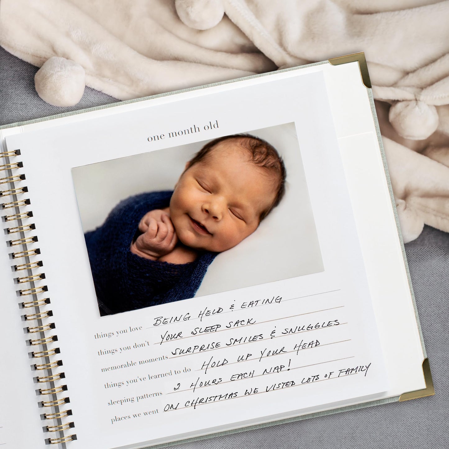 Keepsake Baby Memory Book for Boys and Girls - Timeless First 5 Year Baby Book - Neutral Journal Scrapbook or Photo Album - Record a Milestone for Every Event from Birth to Age 5