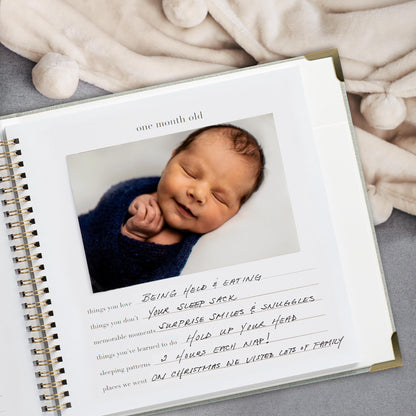 Keepsake Baby Memory Book for Boys and Girls - Timeless First 5 Year Baby Book - Neutral Journal Scrapbook or Photo Album - Record a Milestone for Every Event from Birth to Age 5