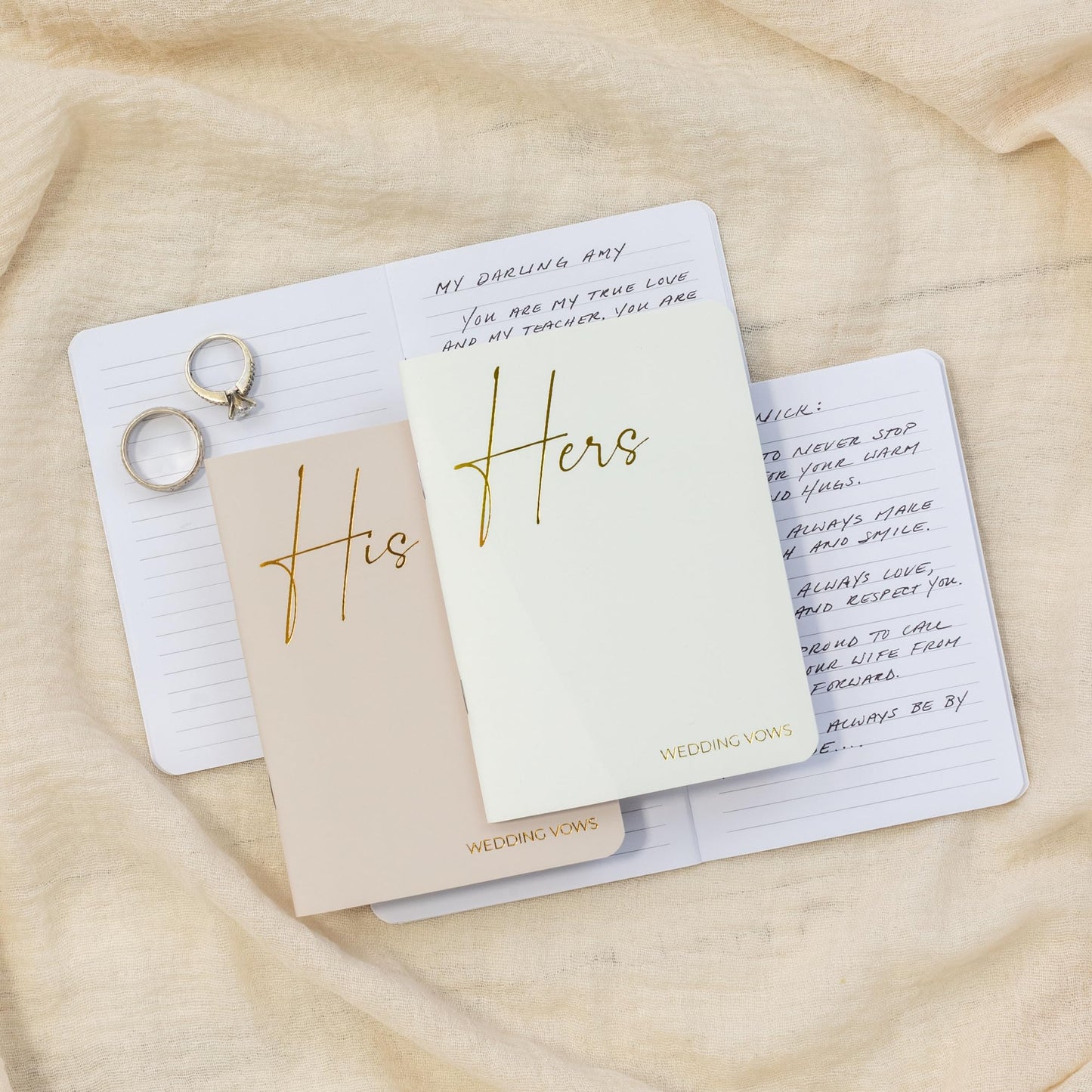 Elegant Vow Books With Gold Foil Lettering For Your Wedding - Perfectly Sized His and Hers Vow Books With Plenty Of Pages To Write Whatever is on Your Heart - A Beautiful Addition For The Wedding Day
