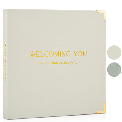 Beautiful Linen Pregnancy Journal and Detailed Memory Book with Stickers and Keepsake Pocket - Lovely Must Have Gift for Expecting First Time Moms - The Perfect Planner to Track Pregnancy Milestones