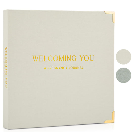 Beautiful Linen Pregnancy Journal and Detailed Memory Book with Stickers and Keepsake Pocket - Lovely Must Have Gift for Expecting First Time Moms - The Perfect Planner to Track Pregnancy Milestones