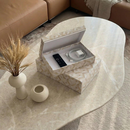 ZICOTO Beautiful Decorative Box Set of 2 - Stylish Decorarive Storage Boxes With Lids Enhance Your Living Room