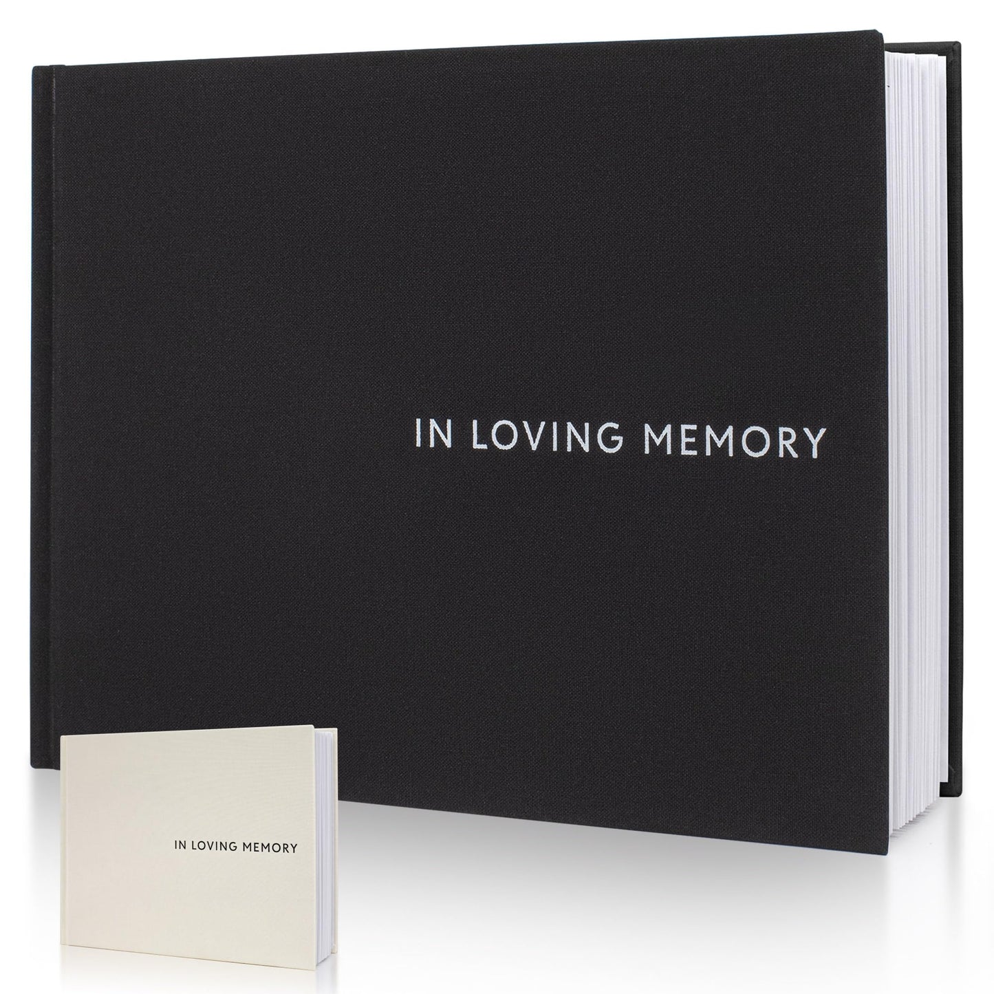 ZICOTO Beautiful Linen Funeral Guest Book for The Celebration of Life - The Perfect in Loving Memory Book with Ample Space to Sign in for Guests - Premium Craftsmanship for Honoring Loved Ones