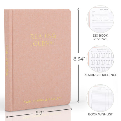 ZICOTO Beautiful Reading Journal for Book Lovers - Linen Hard Cover Book Makes a Great Gift for Readers - The Perfect Tracker with Reading Log & Review Pages For Keeping Notes on Your Favorite Books