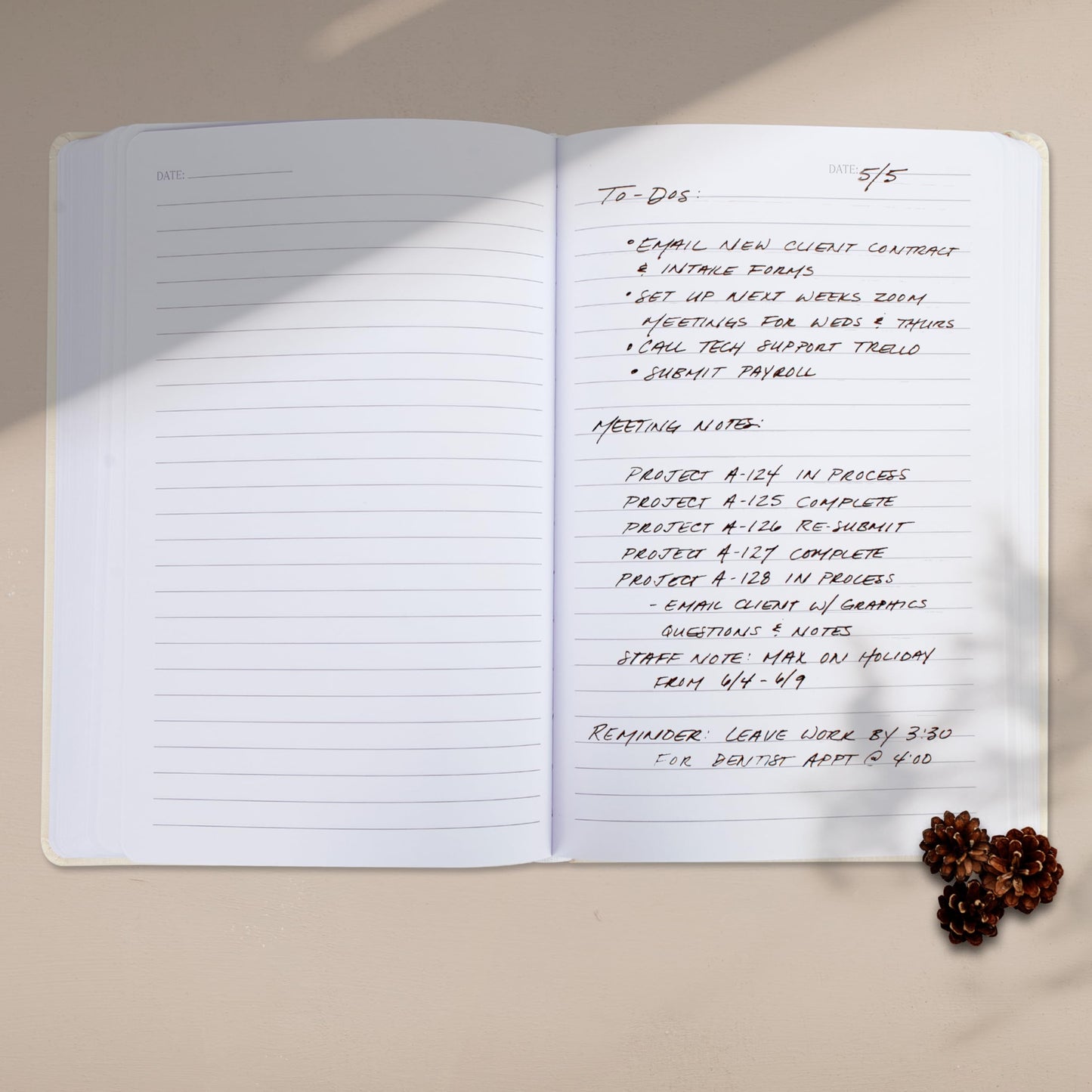 ZICOTO Aesthetic Thick Notebook Journal For Women 7" x 10" - Modern Linen Hardcover Note Book With 300 Lined Pages - Perfect For Writing And Staying Organized at Work or School