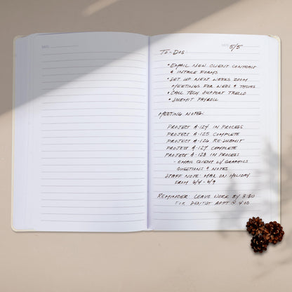 ZICOTO Aesthetic Thick Notebook Journal For Women 7" x 10" - Modern Linen Hardcover Note Book With 300 Lined Pages - Perfect For Writing And Staying Organized at Work or School