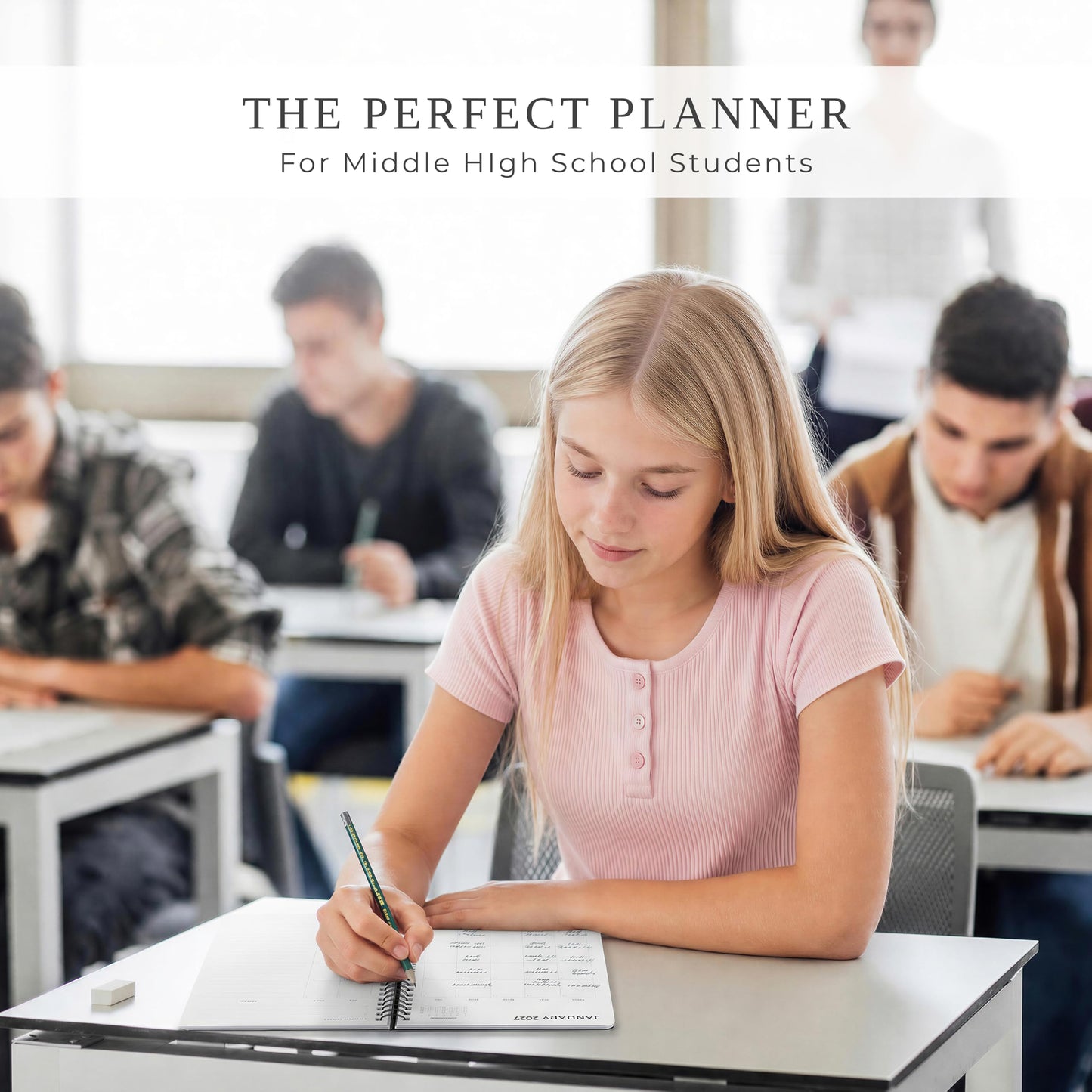 Aesthetic 2027 Student Planner To Stay Organized - A Beautiful 8.5" x 6.1" Planner for Middle and High School Students with Weekly & Monthly Spreads For The 26-27 Academic Year