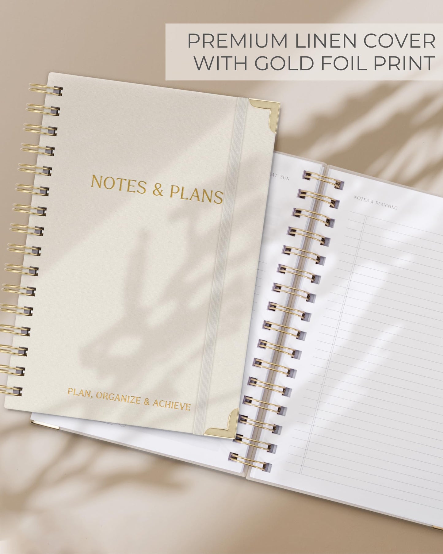 ZICOTO Aesthetic Daily Planner And Notebook With Hourly Schedule - Beautiful Spiral To do List Notepad For Work/Home to Organize Tasks And Appointments - Stylish School/Office Supplies Book For Women