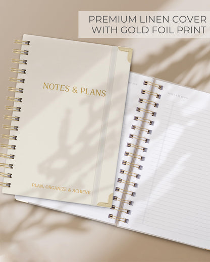 ZICOTO Aesthetic Daily Planner And Notebook With Hourly Schedule - Beautiful Spiral To do List Notepad For Work/Home to Organize Tasks And Appointments - Stylish School/Office Supplies Book For Women