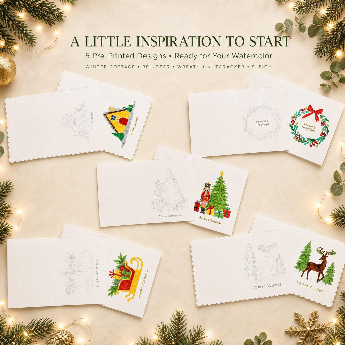 ZICOTO Beautiful Watercolor Paper Card Kit with Envelopes