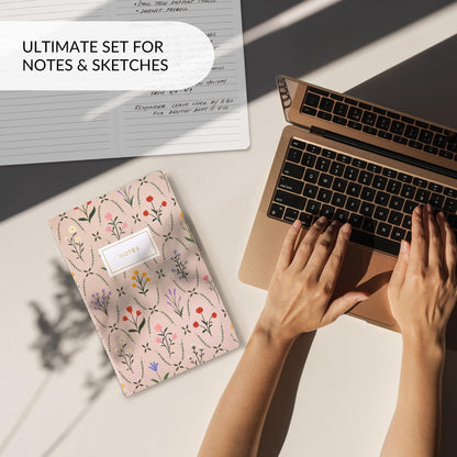 ZICOTO Aesthetic Journal Notebook Set of 4 For Women - Cute College Ruled A5 Journaling Notebooks with Lined Pages - Perfect For Writing And Staying Organized at Work or School