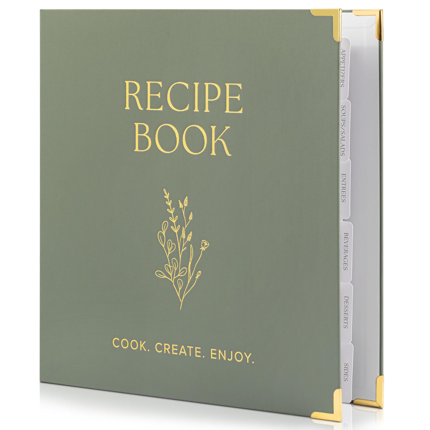 Aesthetic 8.5" x 11" Recipe Binder with Waterproof Cover - The Perfect Recipe Book with Plastic Sleeves to Write in Your Own Recipes - Quality Blank Cookbook Binder, Cards incl.