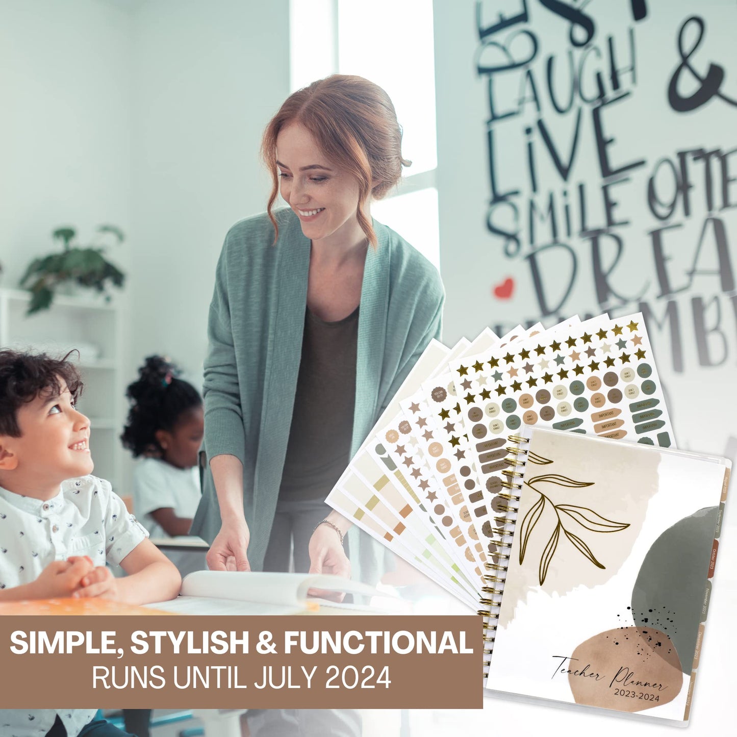 Aesthetic Teacher Planner For The 2023-2024 Academic School Year - Your All Incl. 8.5" x 11" Lesson Plan Book Supplies - Easily Organize Your Daily, Weekly & Monthly Classroom/Homeschool Schedule