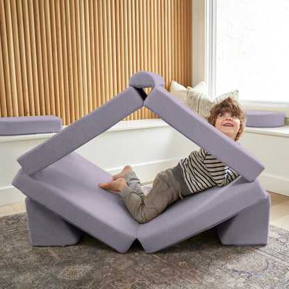 ZICOTO Modular Kids Play Couch for Fun Play Time or Comfy Lounging - The Perfect Toddler Sofa to Boost Creativity and Easily Build Magical Forts and More in Your Playroom/Nursery