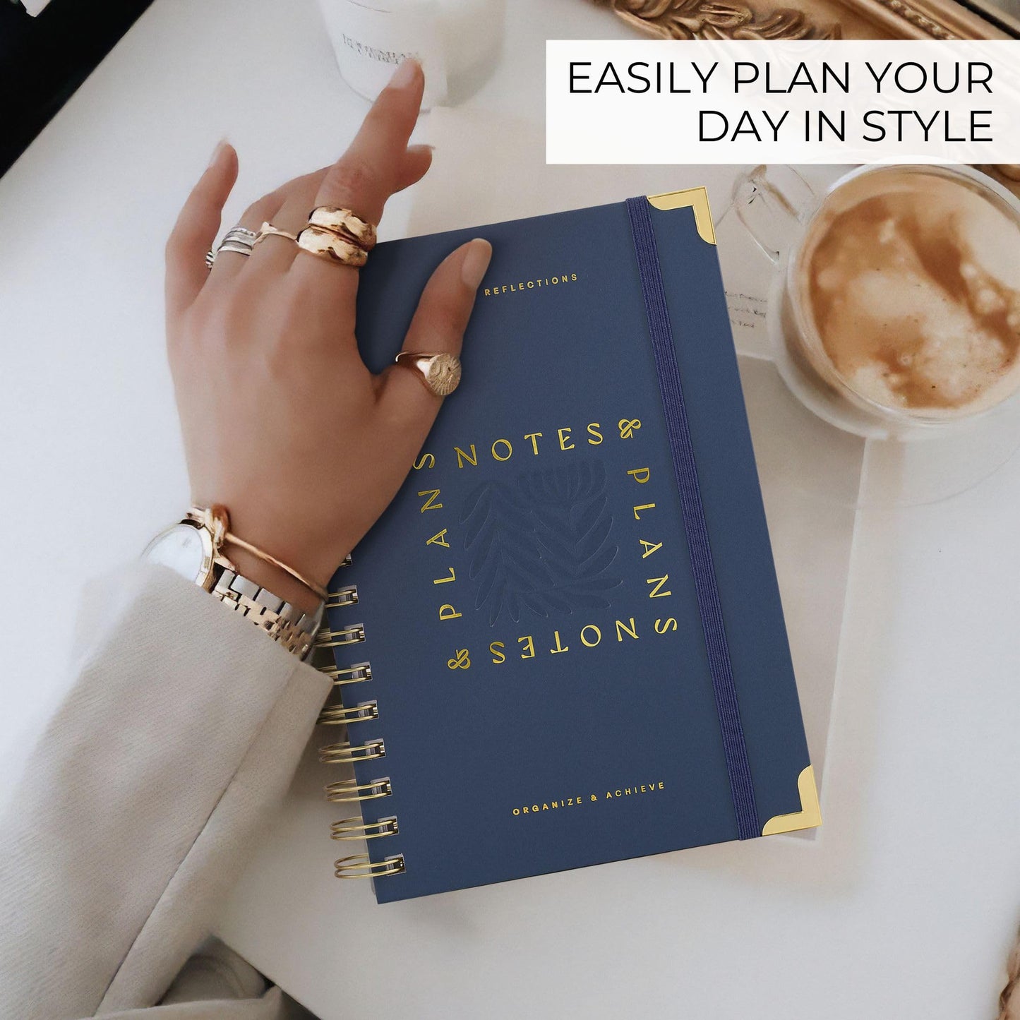 Aesthetic Daily Planner And Notebook With Hourly Schedule -Beautiful Spiral To do List Notepad For Work/Home to Organize Tasks And Appointments - Stylish School/Office Supplies Book For Women