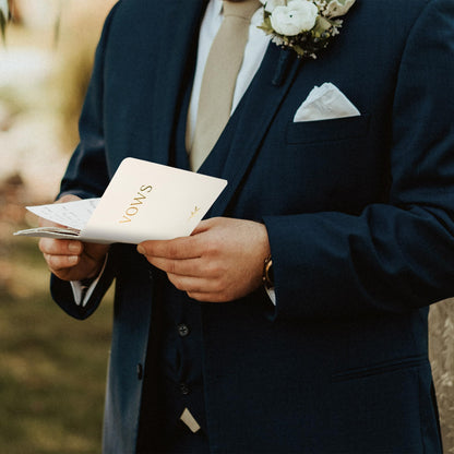 ZICOTO Elegant Vow Books With Gold Foil Lettering For Your Wedding - Perfectly Sized Vow Books With Plenty Of Pages To Write Whatever is on Your Heart - A Beautiful Addition For The Wedding Day