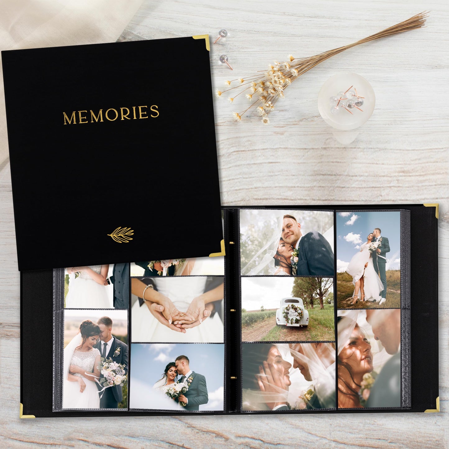 Beautiful Linen Photo Album For 4x6 Photos - Safely Holds Up To 500 Pictures of Unique Memories - The Perfect Large Photo Book To Store All Pictures of Treasured Family, Baby or Wedding Moments