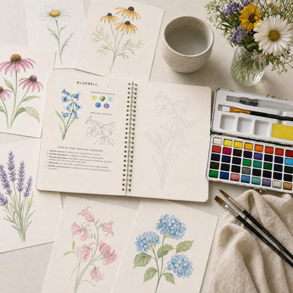 Beautiful Watercolor Workbook Paint Set for Beginners - Palette Kit