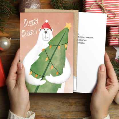 ZICOTO Beautiful Christmas Cards Set of 24 - Incl. Bulk Envelopes, Matching Stickers And Storage Box - Perfect to Send Warm Holiday Wishes to Friends and Family