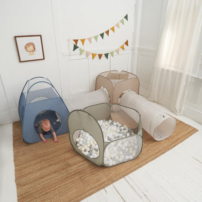 Stylish Play Tents and Tunnel Toy Set for Toddlers - A Fun Pop-Up Tent with Crawl Tunnels and a Ball Pit - A Great Gift for Babies That Sets Up in Seconds and Gives Kids 1-3 Unlimited Indoor Fun