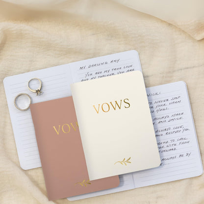 ZICOTO Elegant Vow Books With Gold Foil Lettering For Your Wedding - Perfectly Sized Vow Books With Plenty Of Pages To Write Whatever is on Your Heart - A Beautiful Addition For The Wedding Day