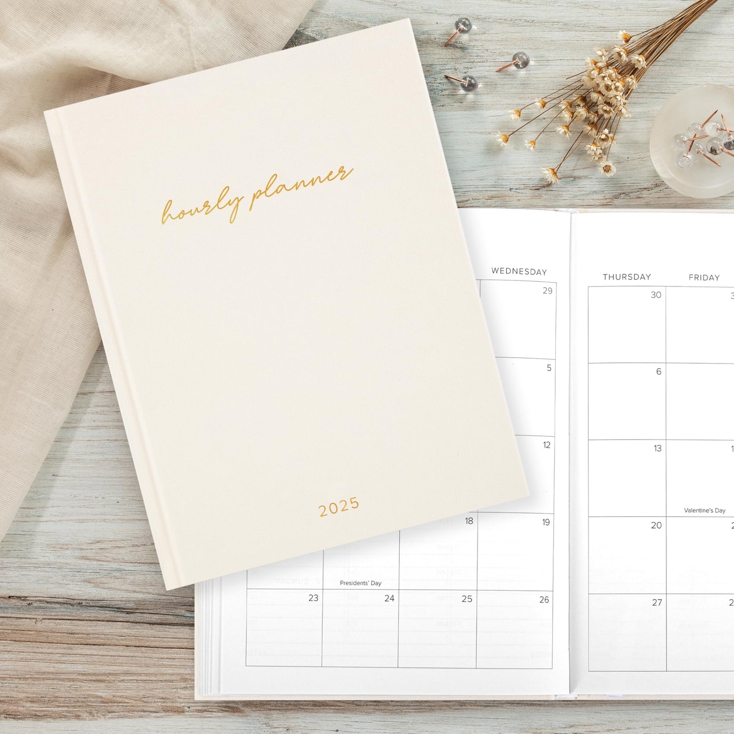 Beautiful 2025 Appointment Book Planner - Sturdy Linen Daily Planner & Weekly Calendar with Half Hourly Schedule Easily Keeps Track Of All Your Appointments - The Perfect Day by Day Organizer