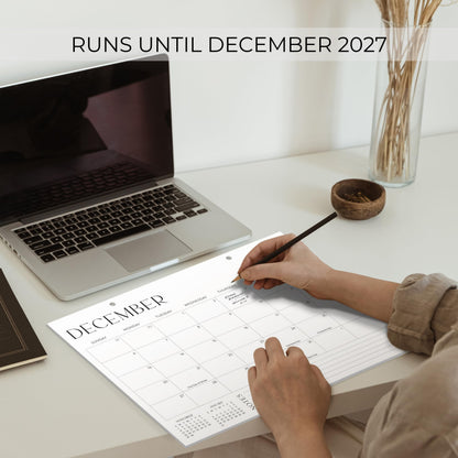 Aesthetic 2026-2027 Desk Calendar - Runs From June 2026 Until December 2027 - Large Minimalistic Office Desktop/Wall Calendar 16"x12" for Easy Organizing