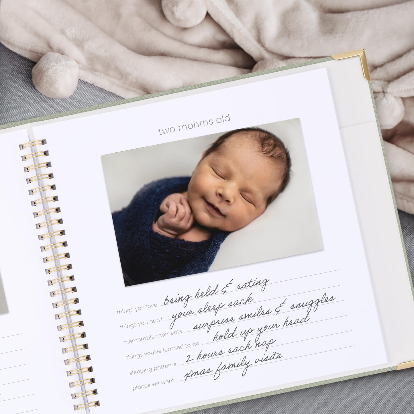 Keepsake Baby Memory Book for Boys and Girls - Timeless First 5 Year Baby Book With Photoslots - Cute Journal Scrapbook or Photo Album - Record a Milestone for Every Event from Birth to Age 5