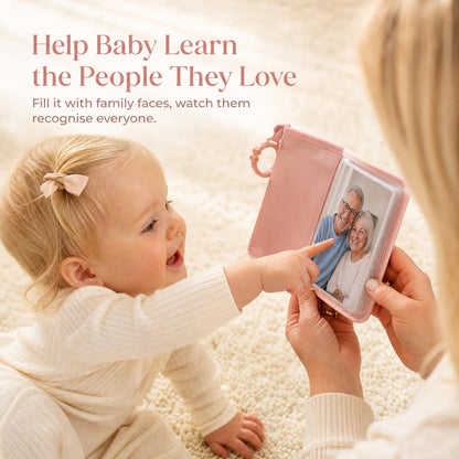 ZICOTO Adorable Baby Photo Albums with Soft Pages for Little Hands to Flip Through - First Photo Album for Baby to Recognize Family Members - Precious Baby Photo Book for Newborn & Baby Shower