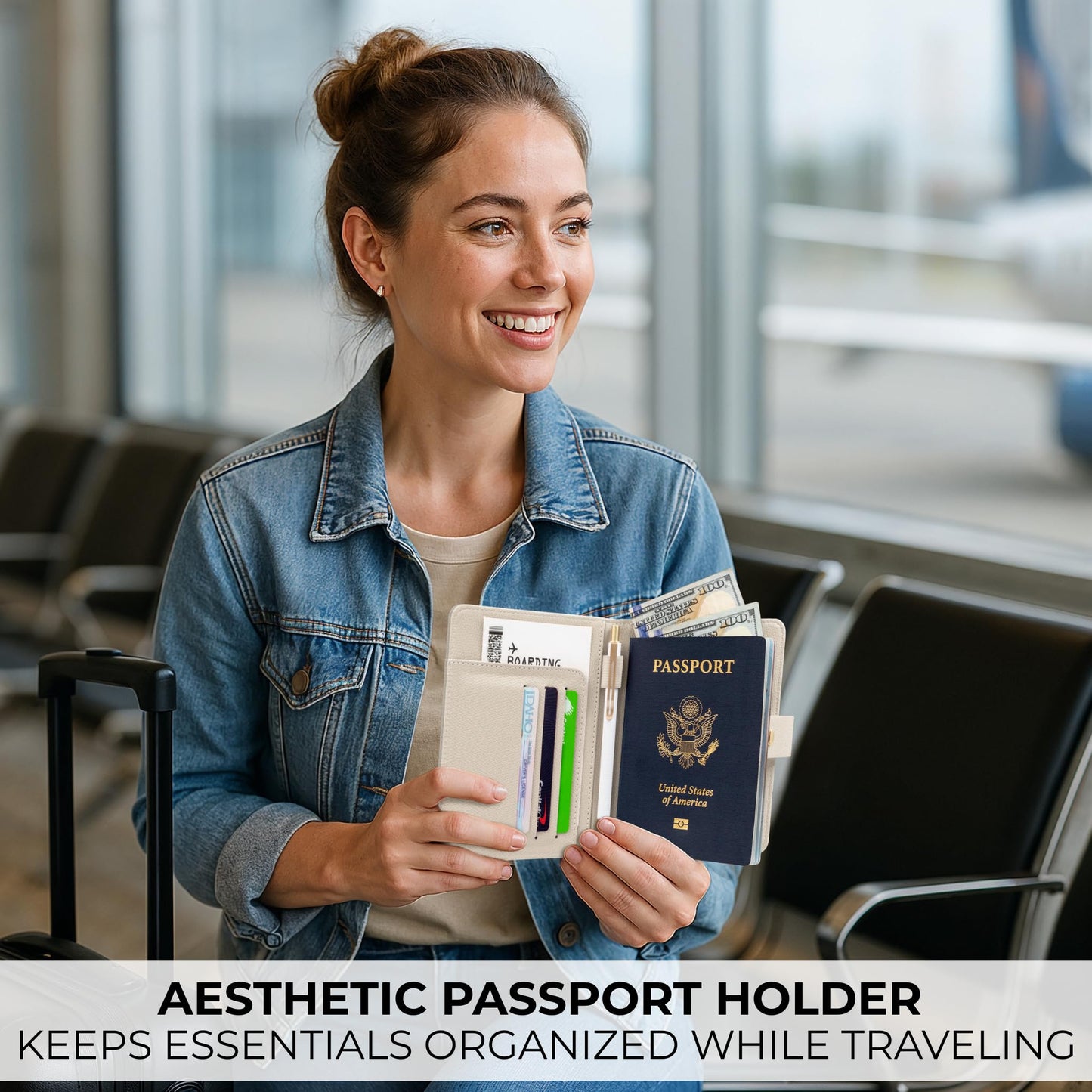 Beautiful Passport Holder for Travel - Cute Cover with Pen Holder to Keep Your Travel Documents Organized & Safe - Quality Passport Wallet for Women & Men and Great for Gifting