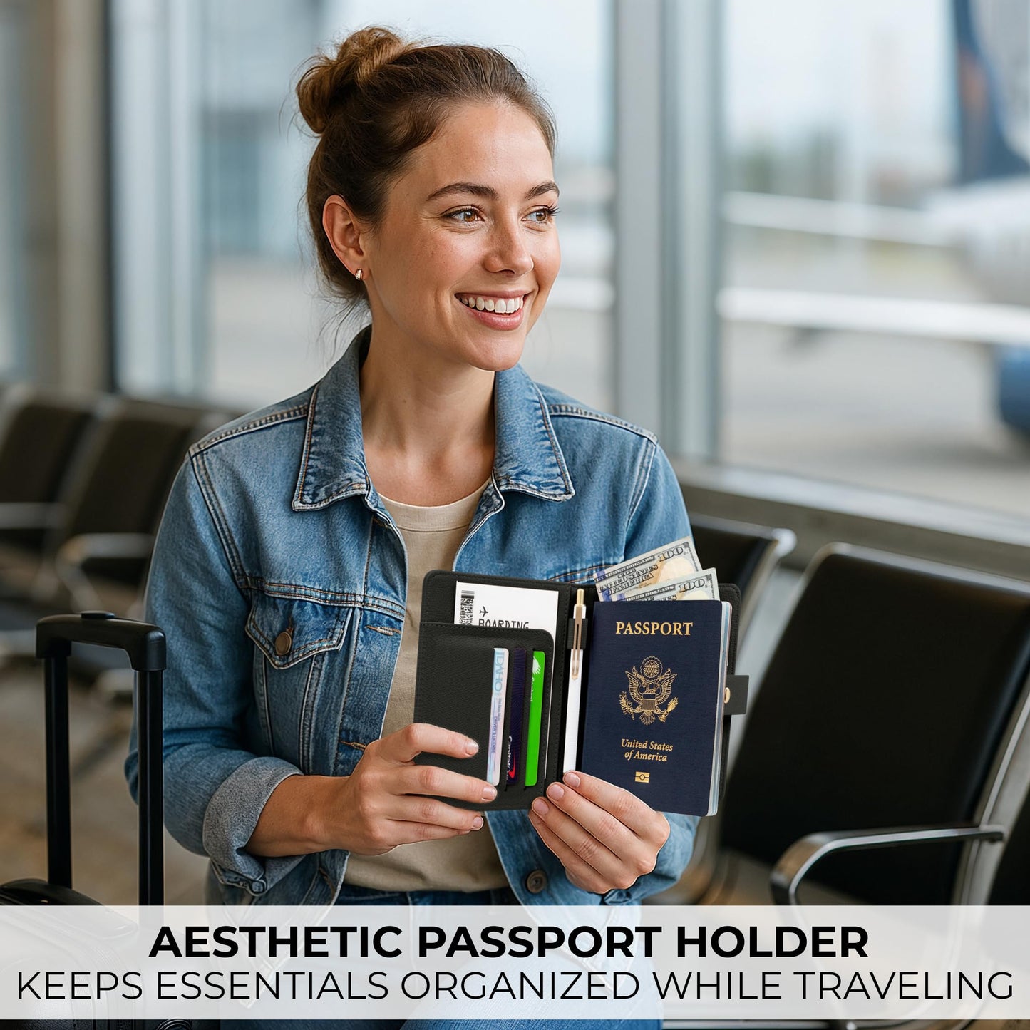 Beautiful Passport Holder for Travel - Cute Cover with Pen Holder to Keep Your Travel Documents Organized & Safe - Quality Passport Wallet for Women & Men and Great for Gifting