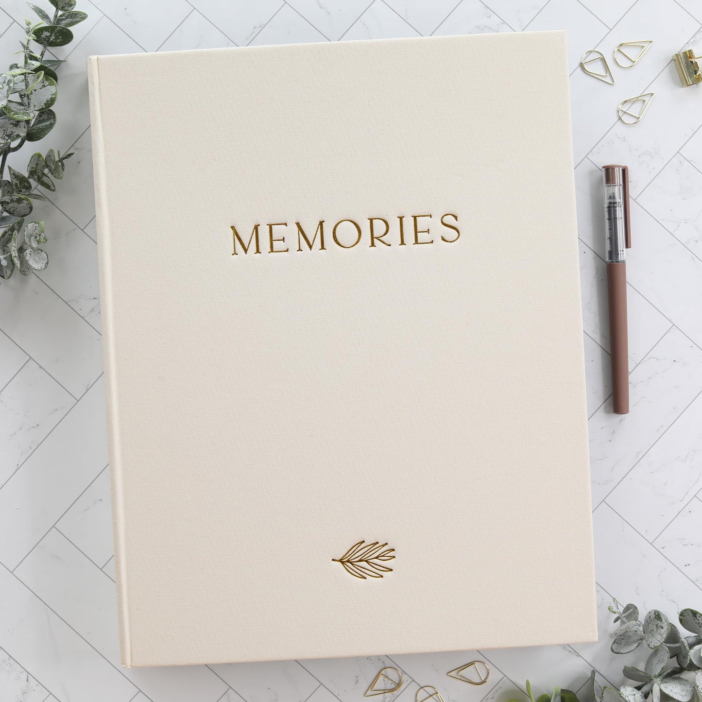 Beautiful Linen Photo Album For 4x6 Photos - Safely Holds Up To 256 Pictures of Unique Memories - The Perfect Large Photo Book To Store All Pictures of Treasured Family, Baby or Wedding Moments