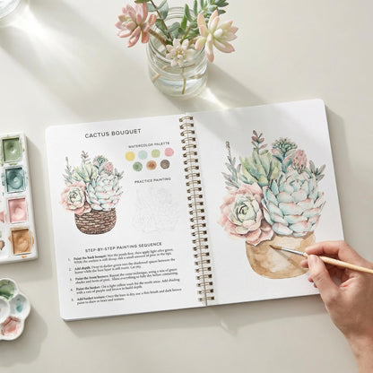 Beautiful Watercolor Workbook for Beginners - Relaxing & Easy to Paint