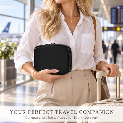 Stylish Tech Organizer Pouch - PU Leather Electronics Travel Bag for Women