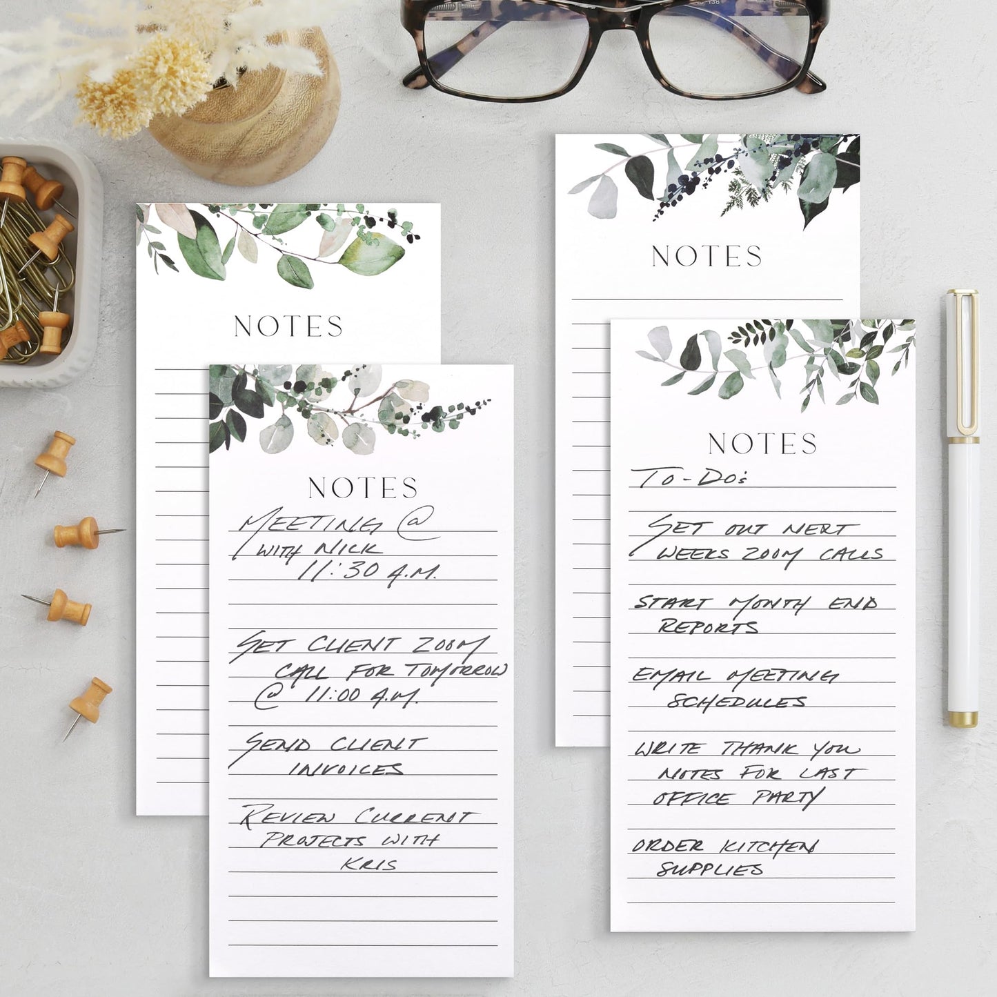 Beautiful Magnetic Notepads for Fridge - Set Of 4 Modern Note pads With Lined Pages to Easily Write Notes & Make Grocery/Shopping Lists - The Perfect To Do Pad w/ Strong Magnets for Your Refrigerator