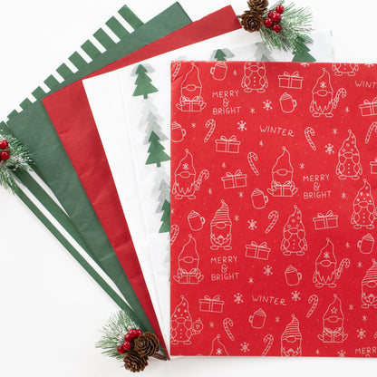 ZICOTO Beautiful Christmas Tissue Wrapping Paper Sheets for Gift Bags - Set of 120 Quality Tissue Papers with 6 Festive Designs - Add a Touch of Magic to Every Gift You Wrap - 19 x 13 in Per Sheet