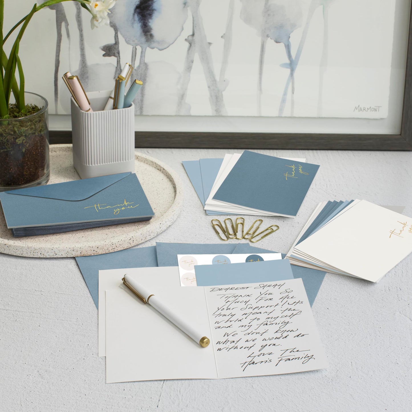 Beautiful Thank You Cards Set of 30 With Envelopes and Stickers - Elegant Blank Cards For Personalized Notes - Perfect Bulk Stationary Set For All Occasions incl. Weddings, Business & Baby Showers