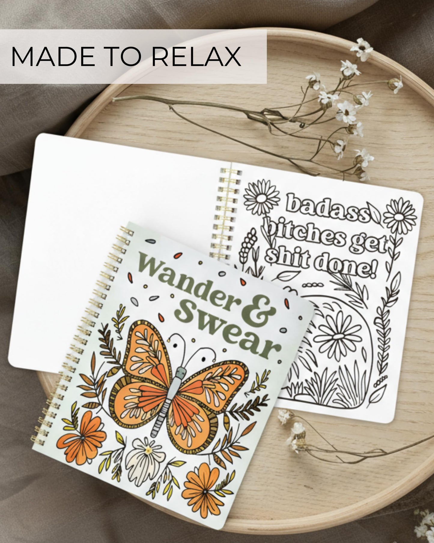 Beautiful Coloring Book Set of 2 for Adult Relaxation - Funny Coloring Books with Floral Designs for a lot of Laughs - The Perfect Stress-Relieving Gift for Women