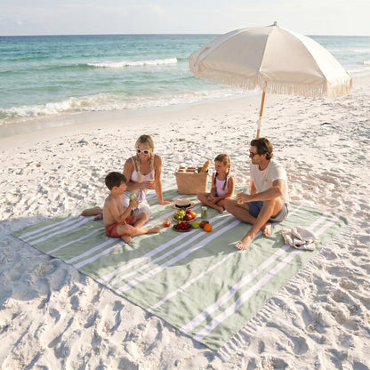 ZICOTO Beach Blanket Oversized for Family Beach Days & Picnics – Large Turkish Beach Towel, Quick-Drying and Sand-Resistant – Soft 80x80 Inch Outdoor Blanket, Lightweight Cotton Blend