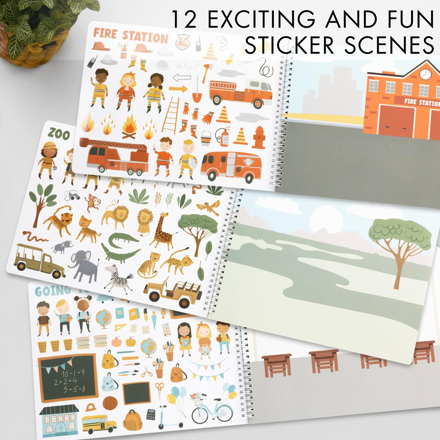 Fun Sticker Book for Toddlers 2-4 Years - Perfect Kids Activity Book with 500+ Beautiful Stickers & 12 Themes for Entertaining Boys & Girls 4-8 While Traveling - Incl. Coloring Pages