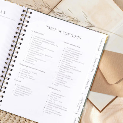Beautiful Greenery Wedding Planner Book and Organizer - Enhance Excitement and Makes Your Countdown Planning Easy - Unique Engagement Gift for Newly Engaged Couples, Future Brides and Grooms