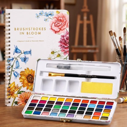 Beautiful Watercolor Workbook Paint Set for Beginners - Palette Kit