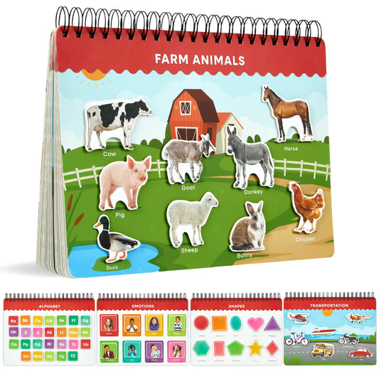 Montessori Busy Book for Toddlers Ages 3 and Up - The Perfect Preschool Learning Activity Book for Fun Education at Home Or While Traveling - Perfect Speech Therapy & Autism Sensory Toy for Kids